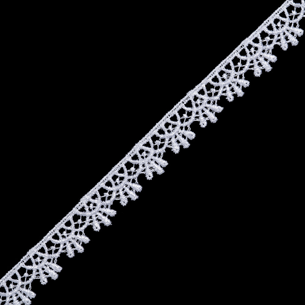 Guipure Lace Trim - 0.625" - White Scallops and Fans Guipure Lace Trim - 0.625" - White Scallops and Fans