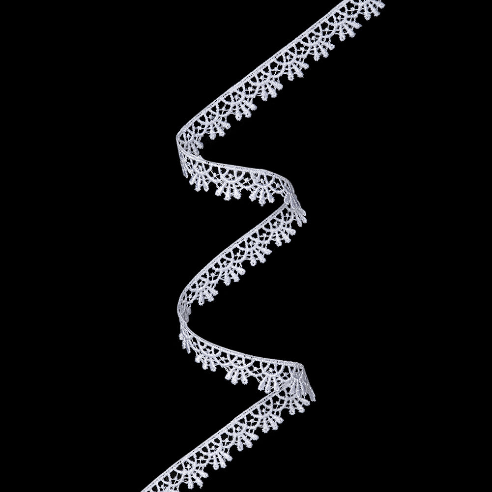 Guipure Lace Trim - 0.625" - White Scallops and Fans Guipure Lace Trim - 0.625" - White Scallops and Fans