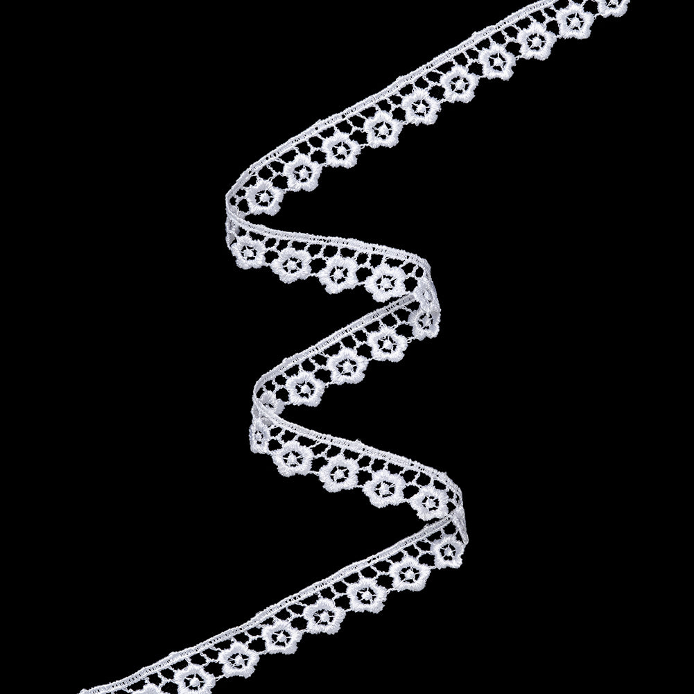 Guipure Lace Trim - 0.625" - White Little Daisies Guipure Lace Trim - 0.625" - White Little Daisies
