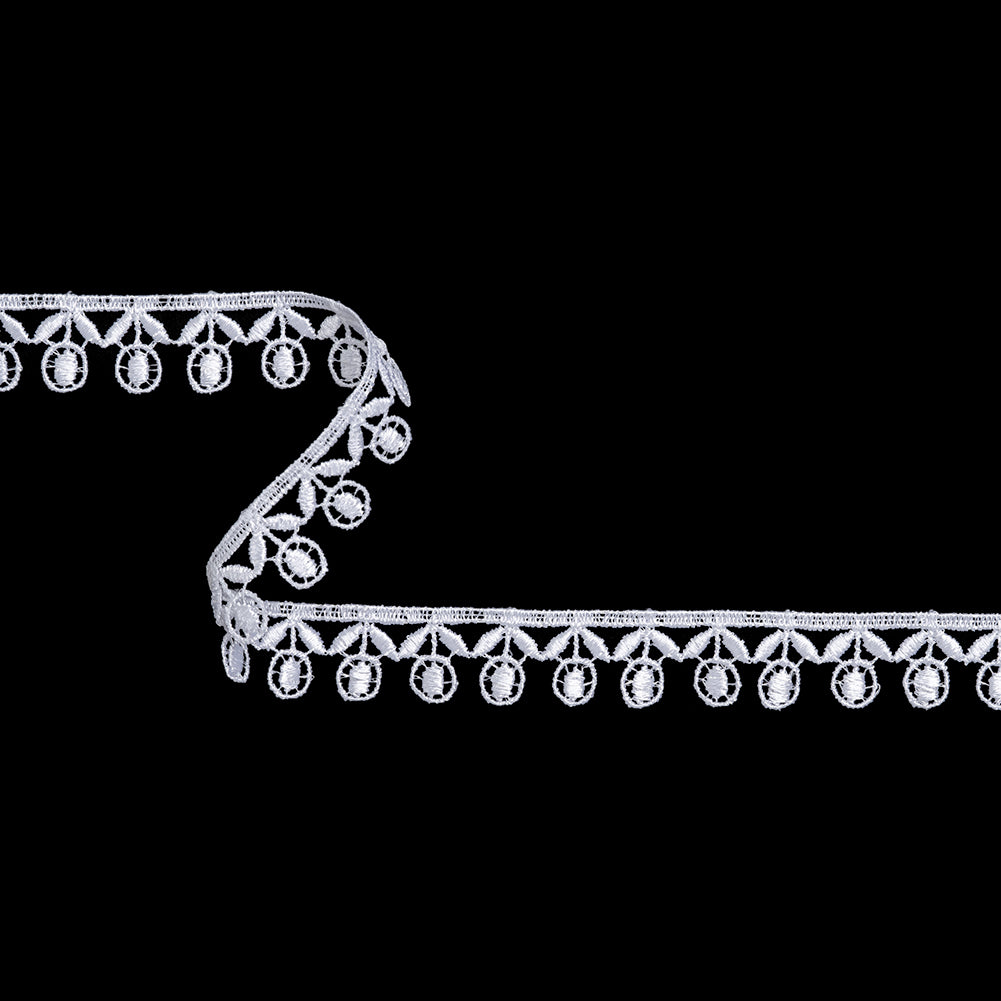 Guipure Lace Trim - 0.75" - White Growing Flowers Guipure Lace Trim - 0.75" - White Growing Flowers