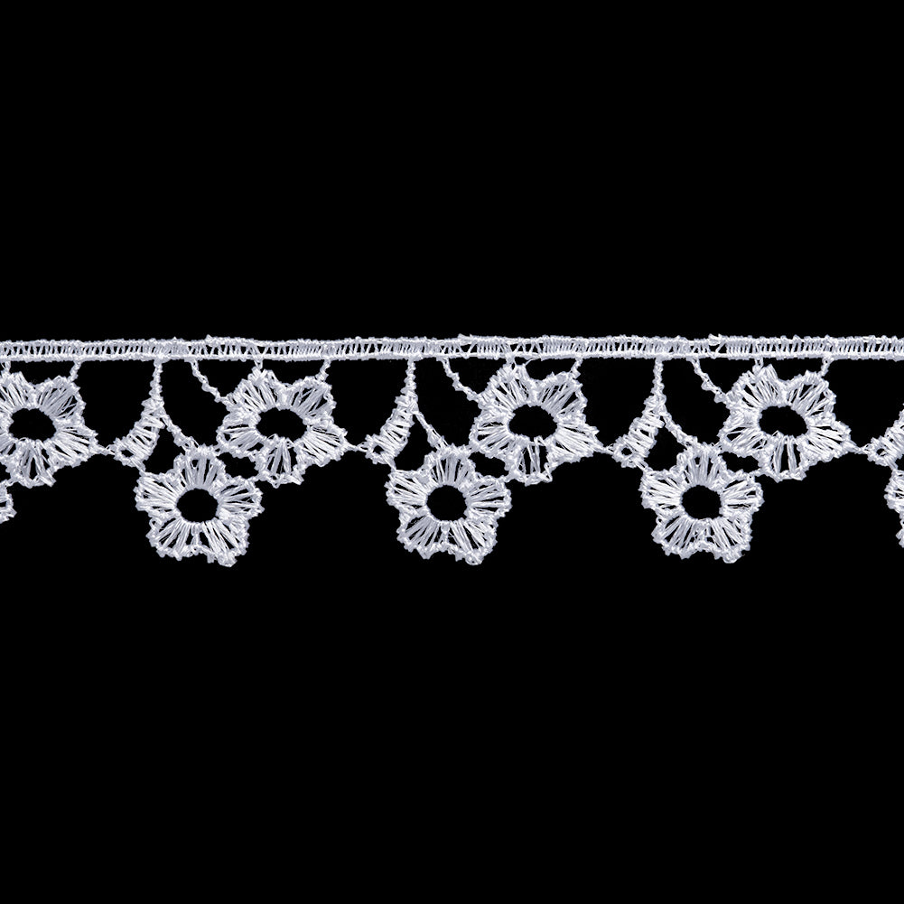 Guipure Lace Trim - 1" - White Dancing Daisies Guipure Lace Trim - 1" - White Dancing Daisies