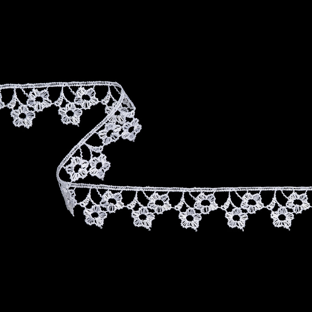 Guipure Lace Trim - 1" - White Dancing Daisies Guipure Lace Trim - 1" - White Dancing Daisies