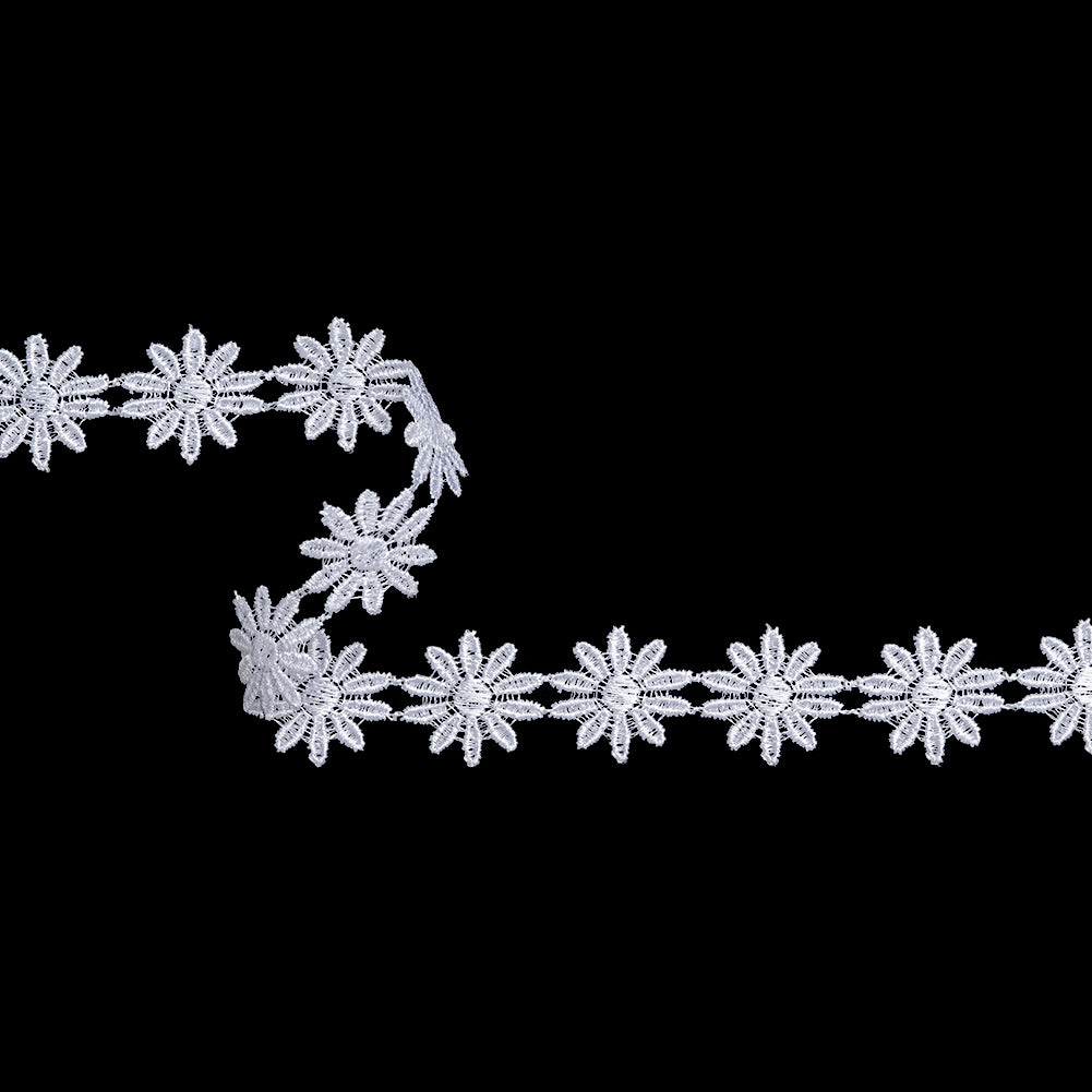 Guipure Lace Trim - 1" - White Daisy Chain Guipure Lace Trim - 1" - White Daisy Chain