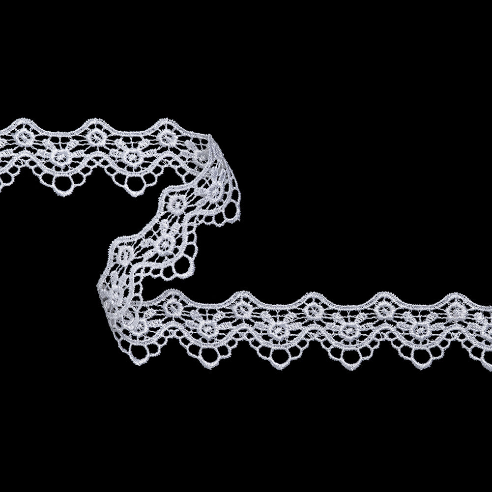 Guipure Lace Trim - 1.25" - White Scallops and Little Flowers Guipure Lace Trim - 1.25" - White Scallops and Little Flowers