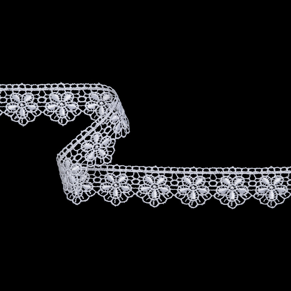 Guipure Lace Trim - 1.25" - White Floral Scallops Guipure Lace Trim - 1.25" - White Floral Scallops