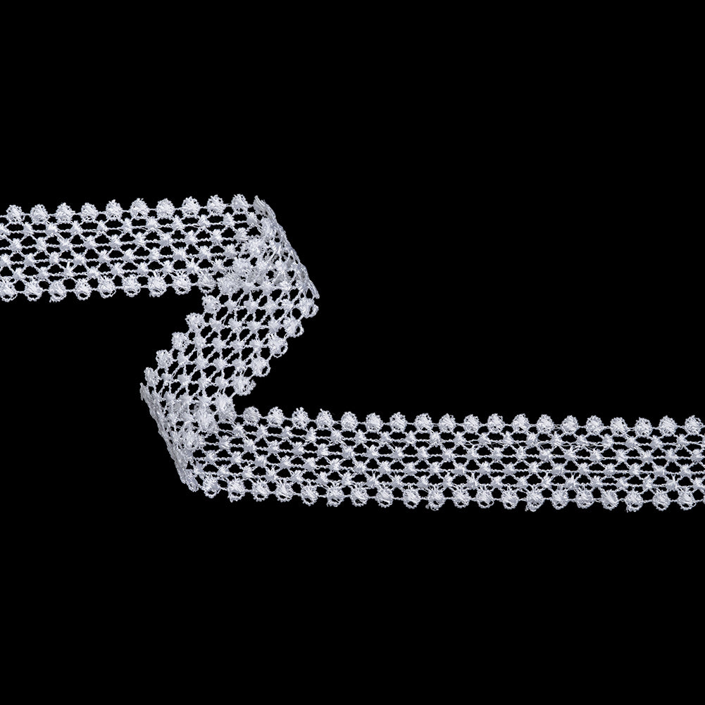 Guipure Lace Trim - 1.125" - White Dot Lattice Guipure Lace Trim - 1.125" - White Dot Lattice