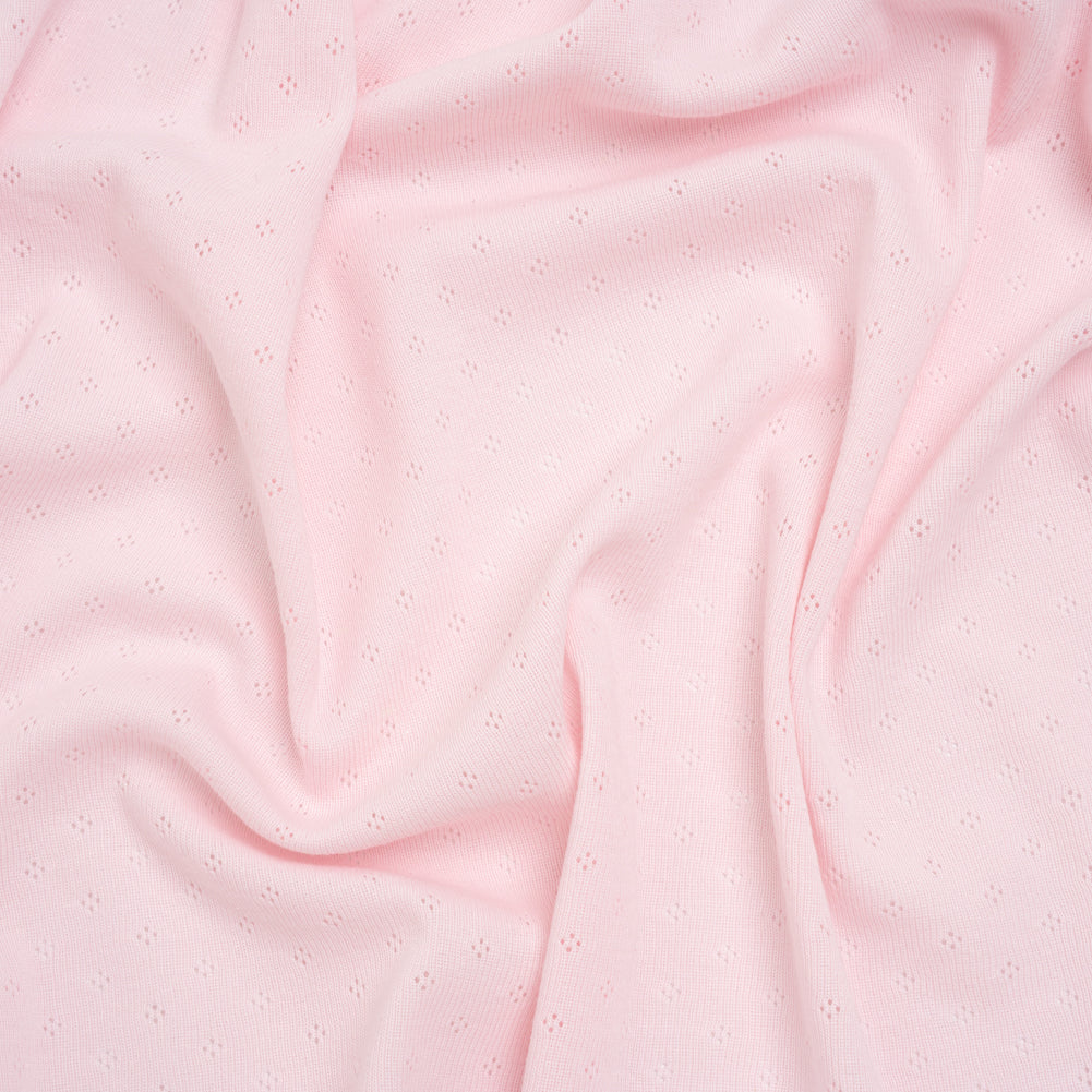 Cotton Pointelle Rib Knit - Blossom Pink Diamonds - Cassy Collection Cotton Pointelle Rib Knit - Blossom Pink Diamonds - Cassy Collection
