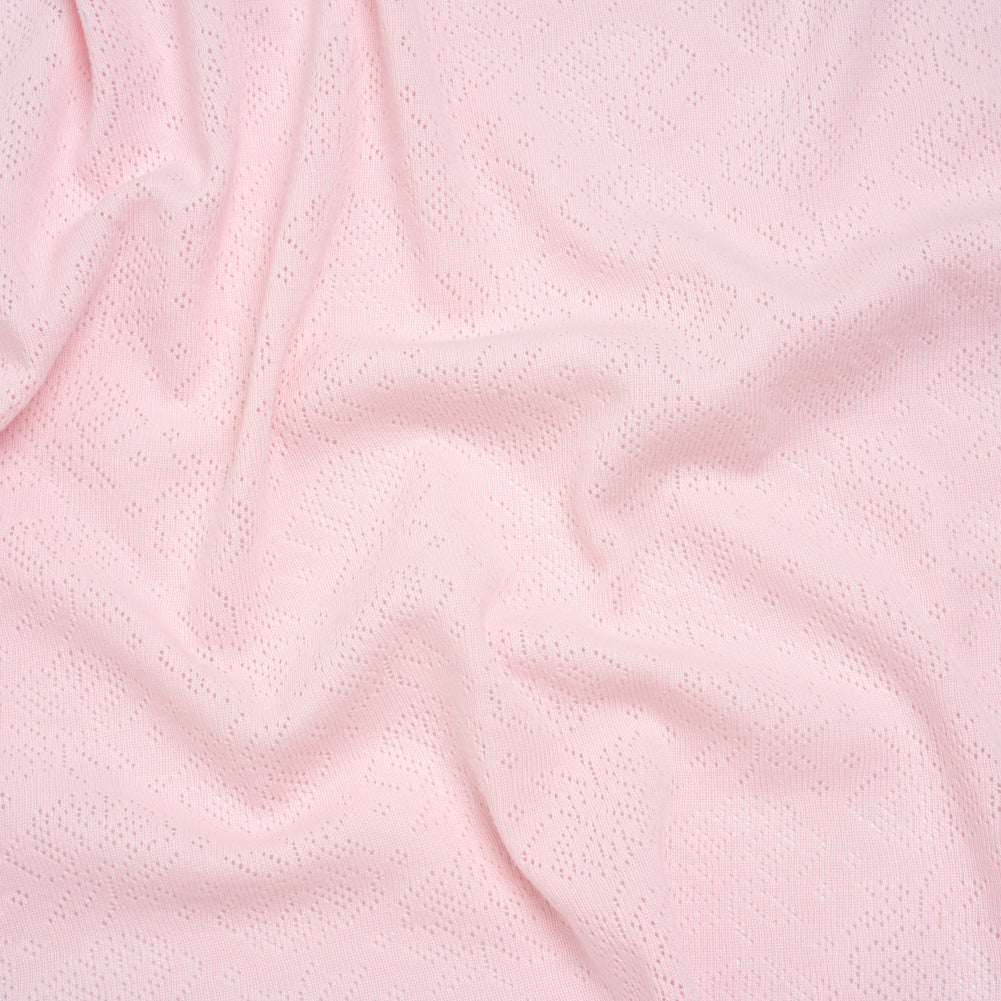 Cotton Pointelle Rib Knit - Blossom Pink Roses - Cassy Collection Cotton Pointelle Rib Knit - Blossom Pink Roses - Cassy Collection