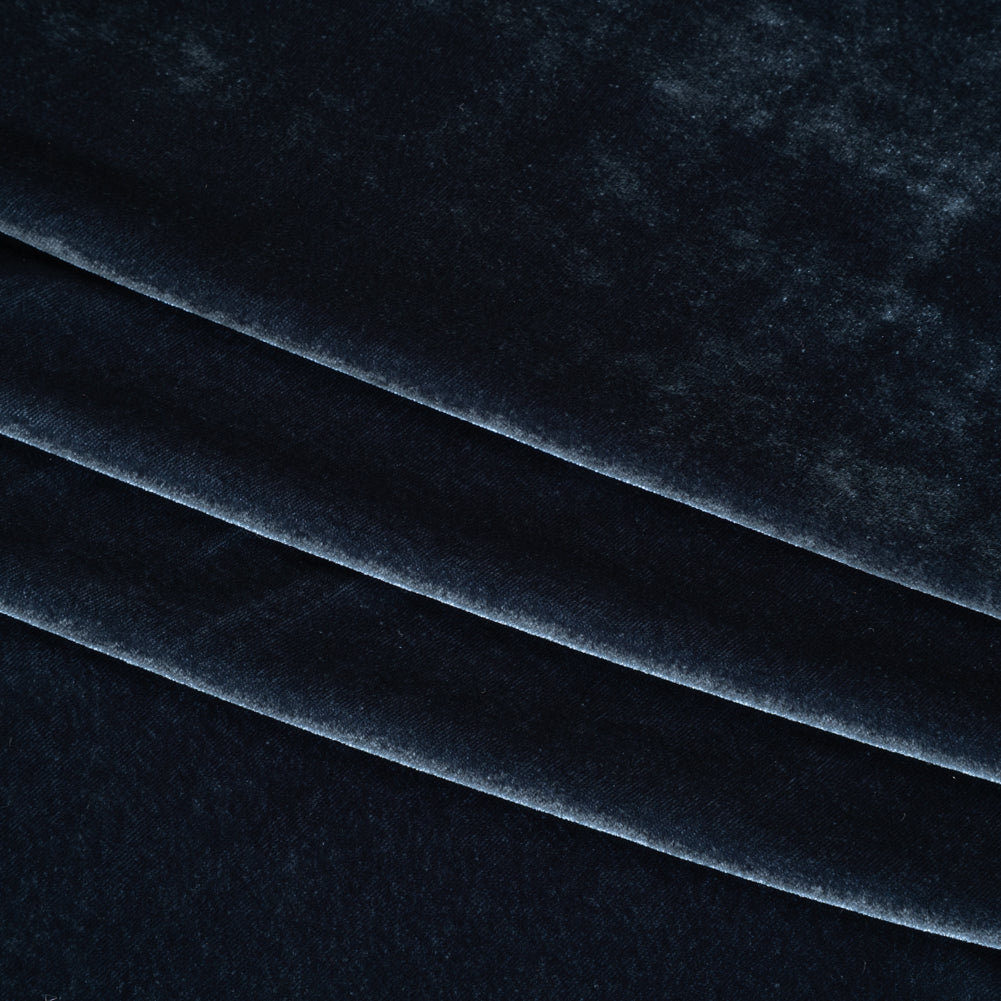 Silk and Rayon Velvet - Midnight Blue - Adelasia Collection Folded Silk and Rayon Velvet - Midnight Blue - Adelasia Collection Folded