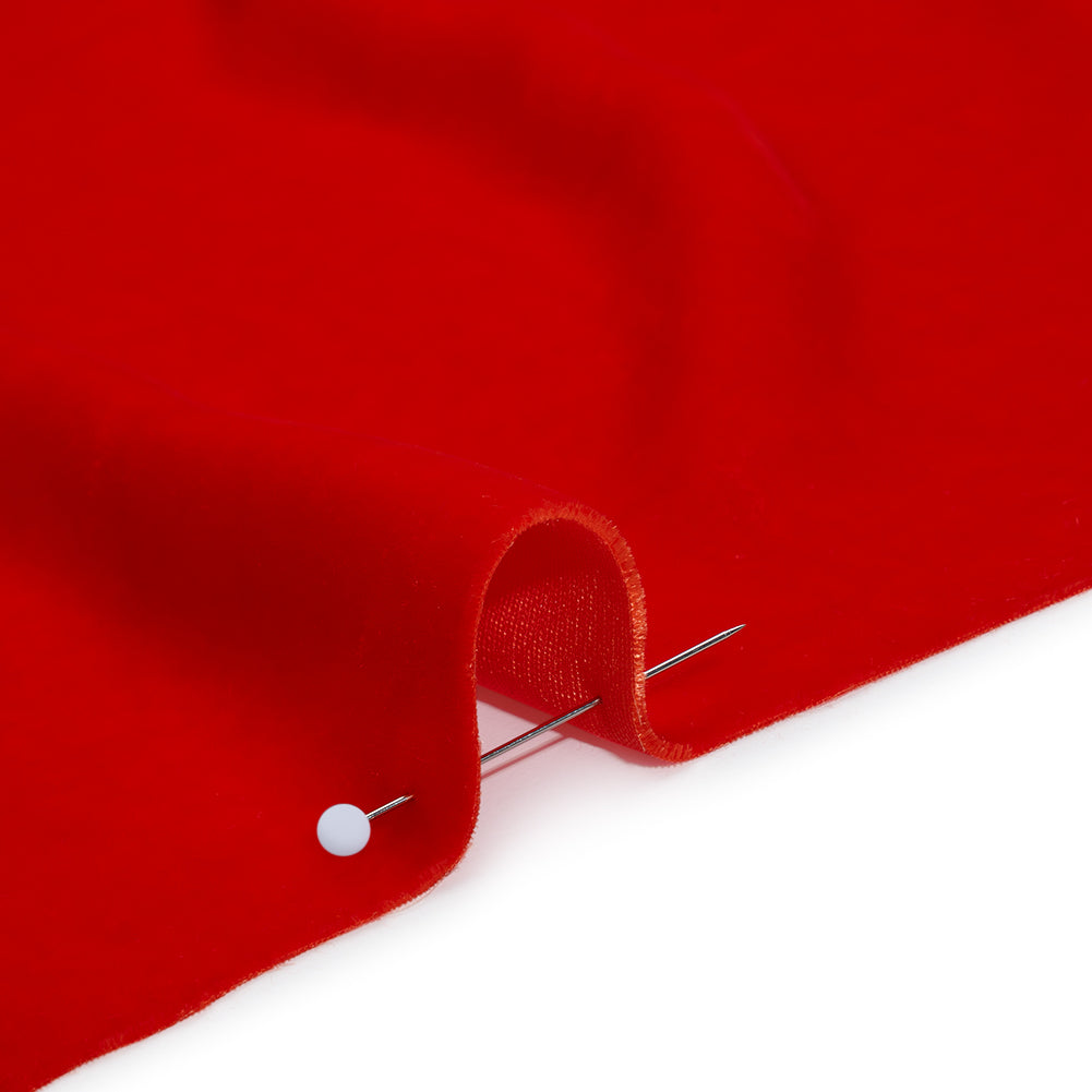 Silk and Rayon Velvet - Fiery Red - Adelasia Collection Detail Silk and Rayon Velvet - Fiery Red - Adelasia Collection Detail