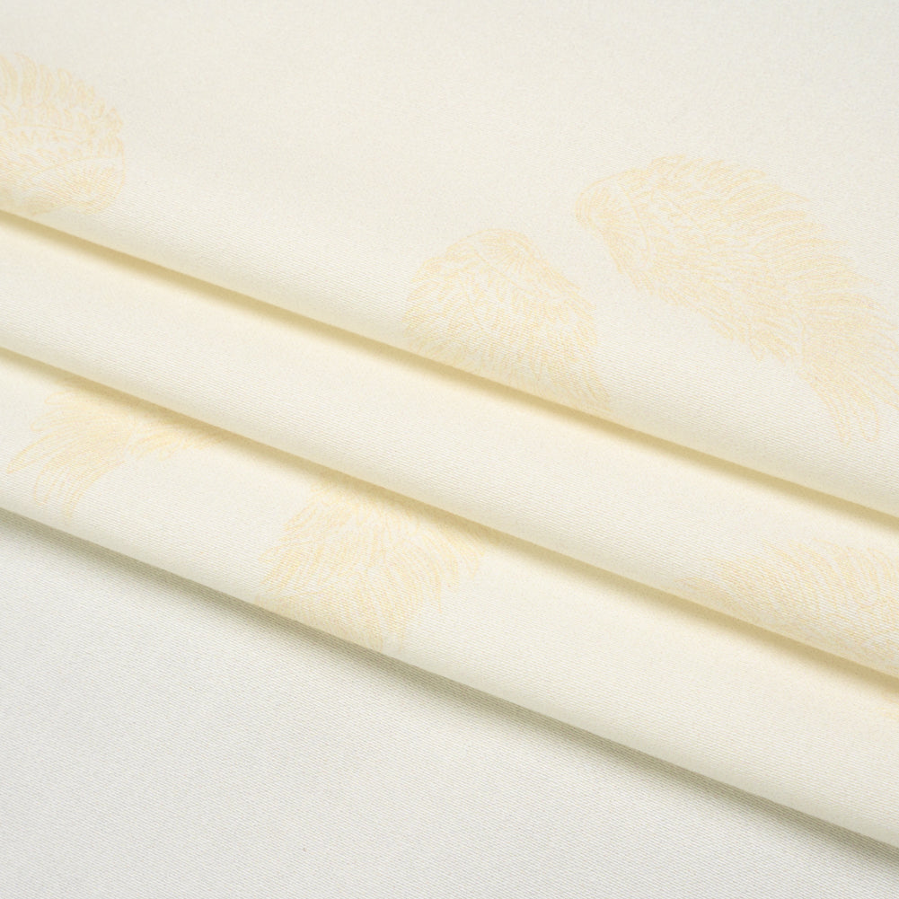 Stretch Cotton Sateen Print by Max Alexander - Cream and Sun Yellow Wings Folded Stretch Cotton Sateen Print by Max Alexander - Cream and Sun Yellow Wings Folded