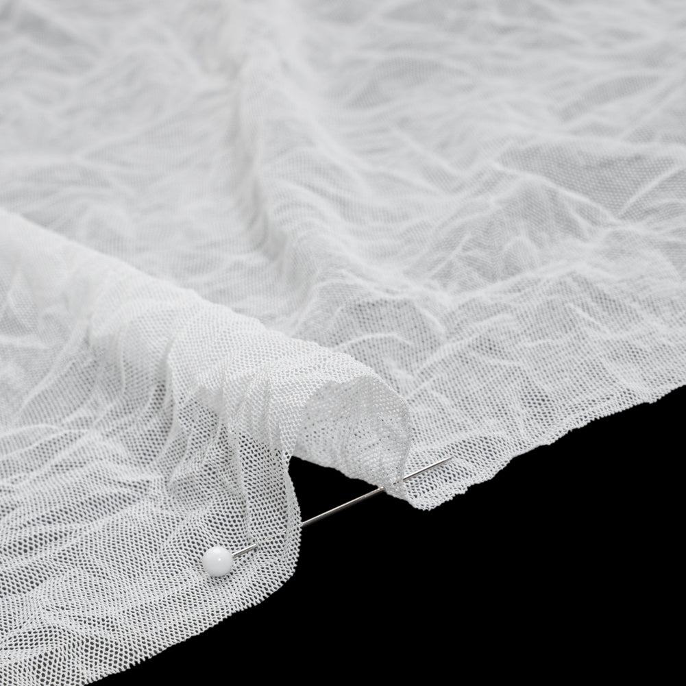 Crinkled Polyester Mesh - Off White - Detail Crinkled Polyester Mesh - Off White - Detail