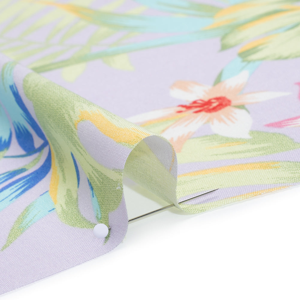 Rayon Challis Print - Lavender, Spring Green and Pink Exotic Floral - Deadstock - Detail Rayon Challis Print - Lavender, Spring Green and Pink Exotic Floral - Deadstock - Detail