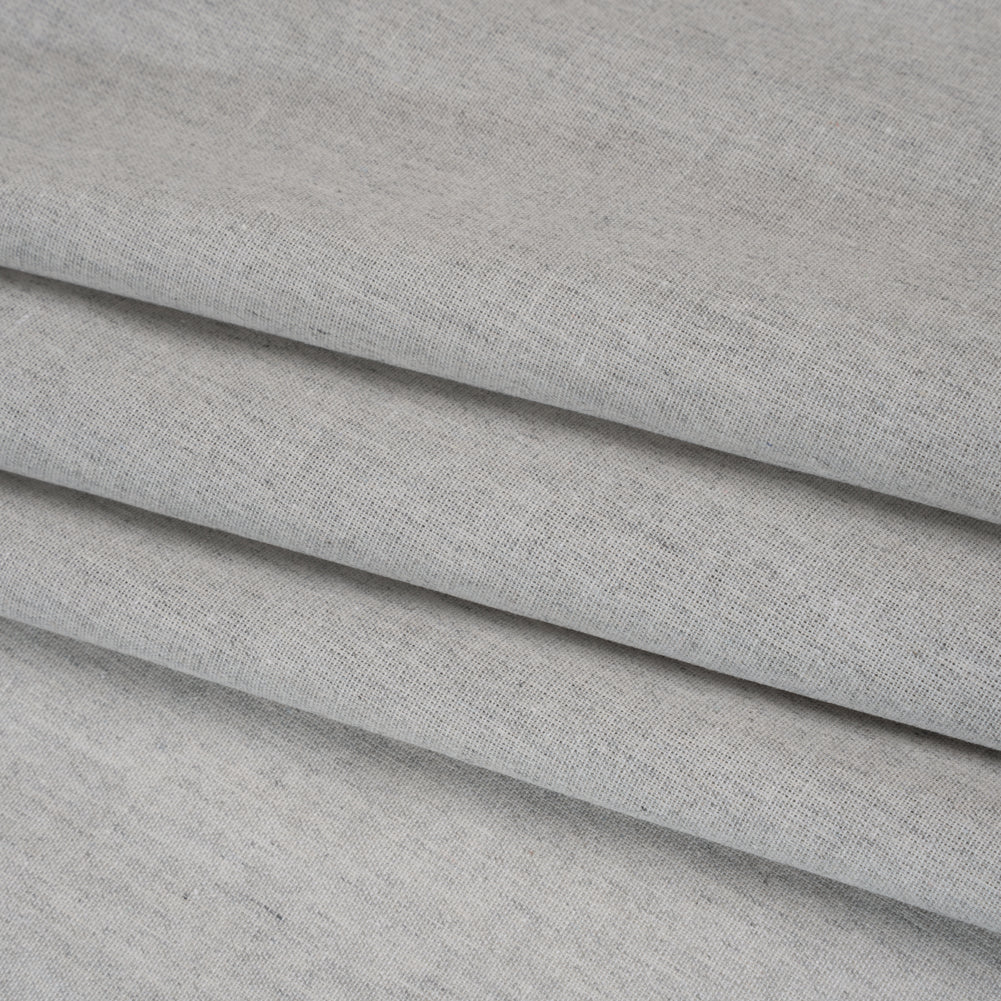 Cotton and Polyester Chambray Made in Italy - Heathered Cool Stone Gray - Folded Cotton and Polyester Chambray Made in Italy - Heathered Cool Stone Gray - Folded