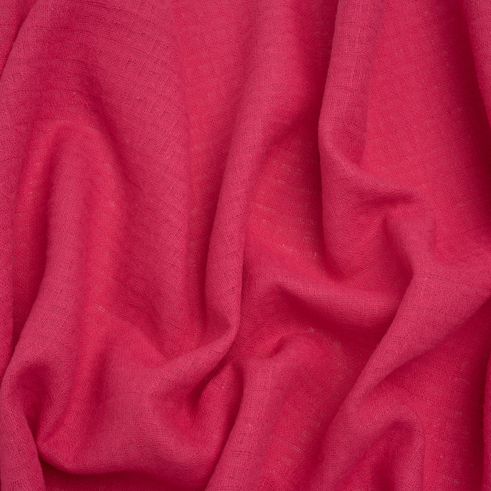 Linen and Cotton Waffle Woven Made in Italy - Fuchsia Pink Linen and Cotton Waffle Woven Made in Italy - Fuchsia Pink