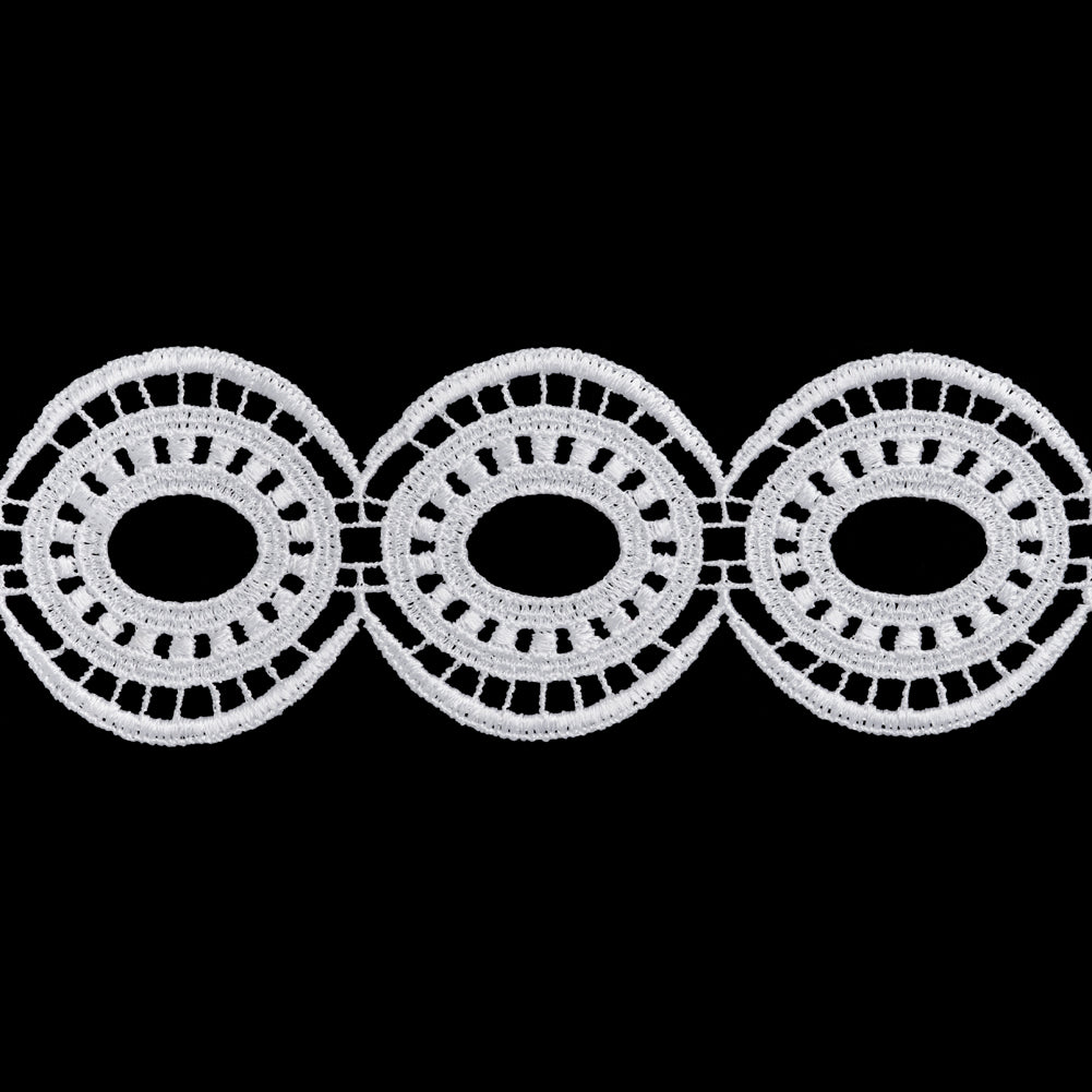 Venise Lace Trim - 2.25" - White Oval Medallions Venise Lace Trim - 2.25" - White Oval Medallions