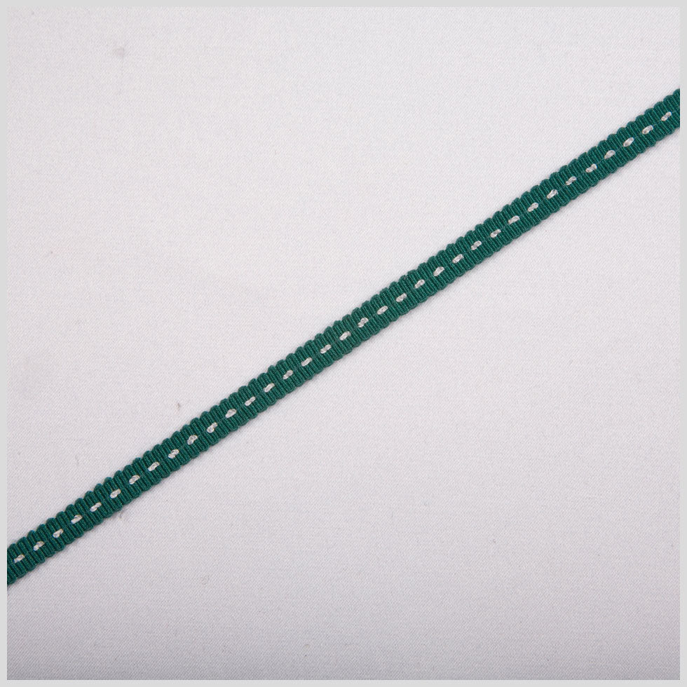 1/8" Dark Green Stitched Grosgrain Ribbon 1/8" Dark Green Stitched Grosgrain Ribbon