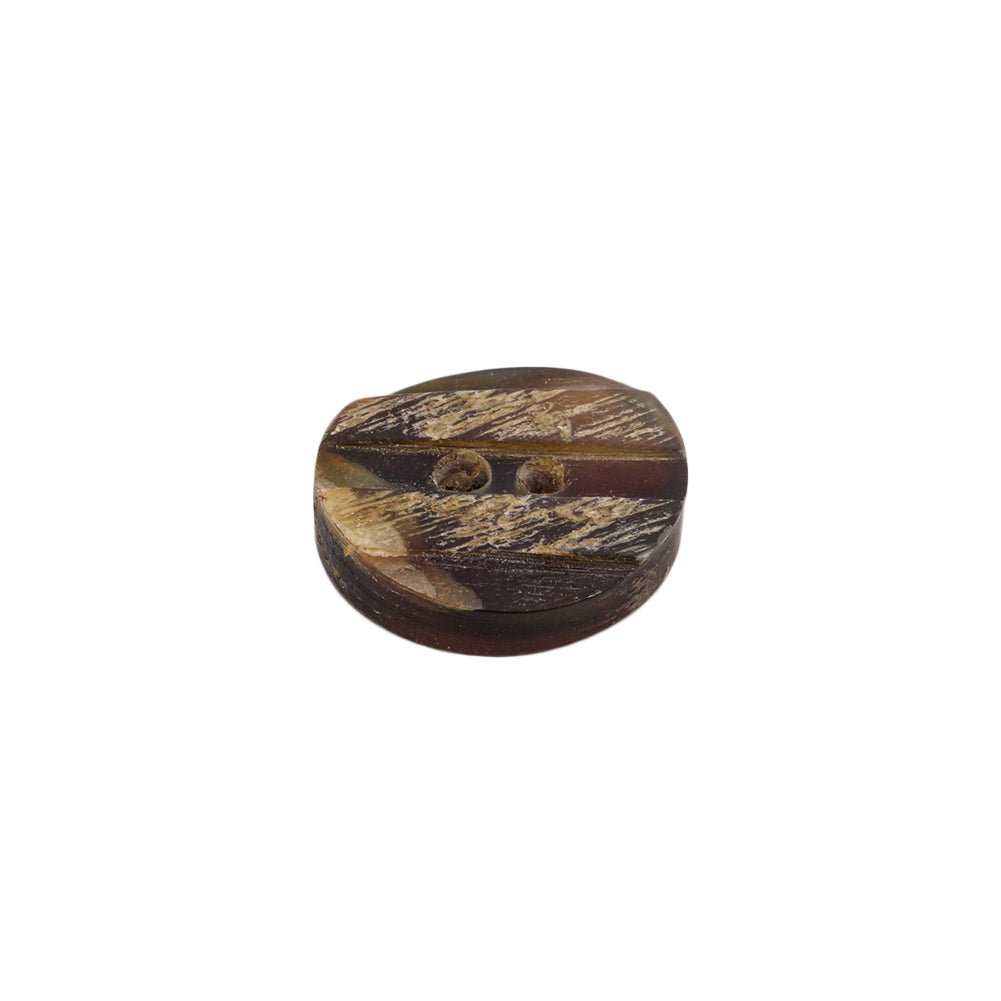 Natural Horn Button - 24L/15mm Folded Natural Horn Button - 24L/15mm Folded