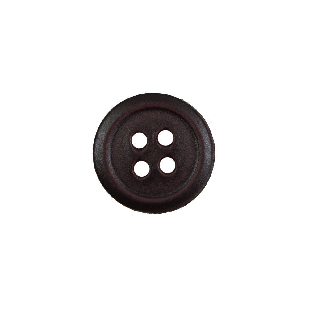 Antique Brown Leather 4-Hole Button - 24L/15mm