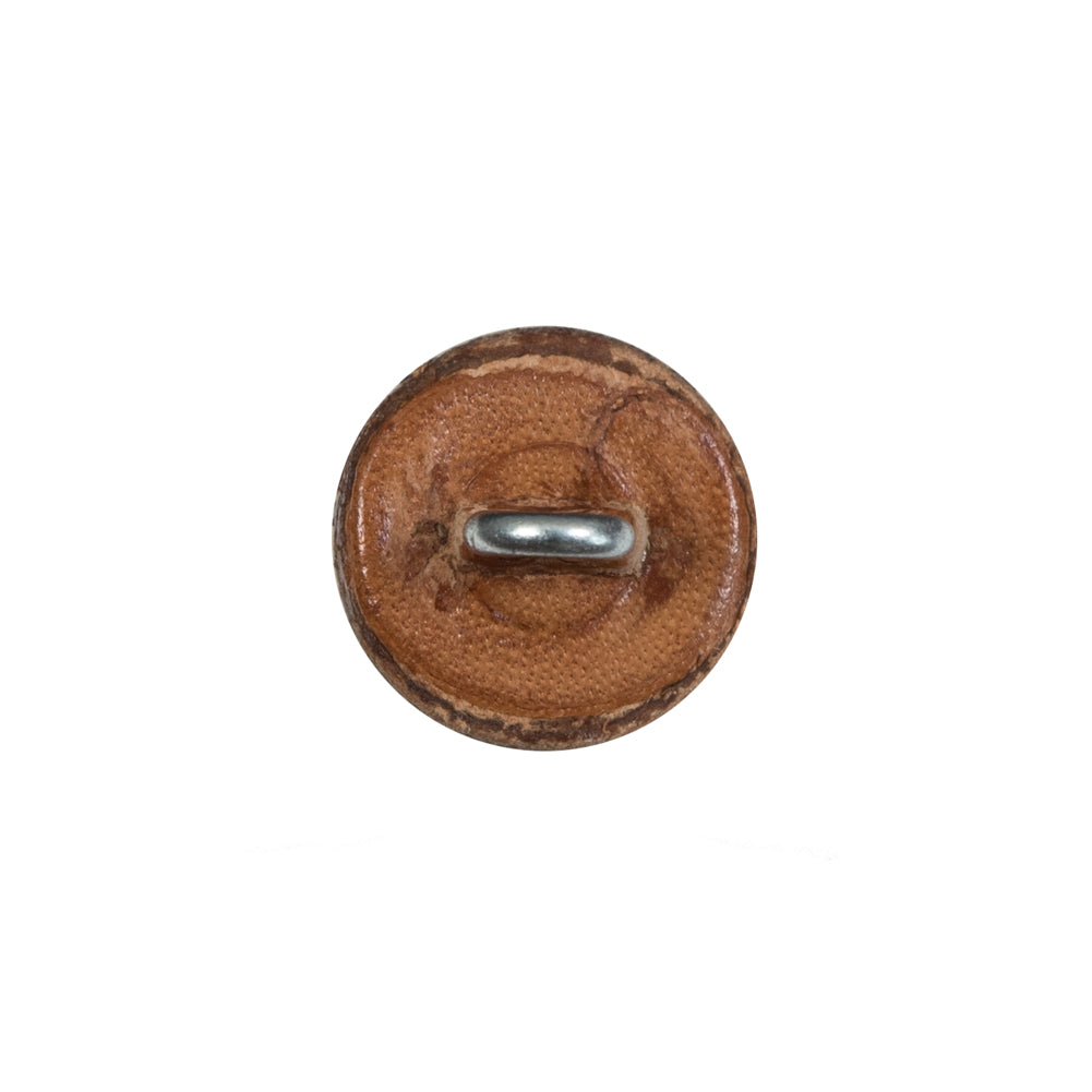Natural Embossed Leather Shank Back Button - 24L/15mm Detail Natural Embossed Leather Shank Back Button - 24L/15mm Detail