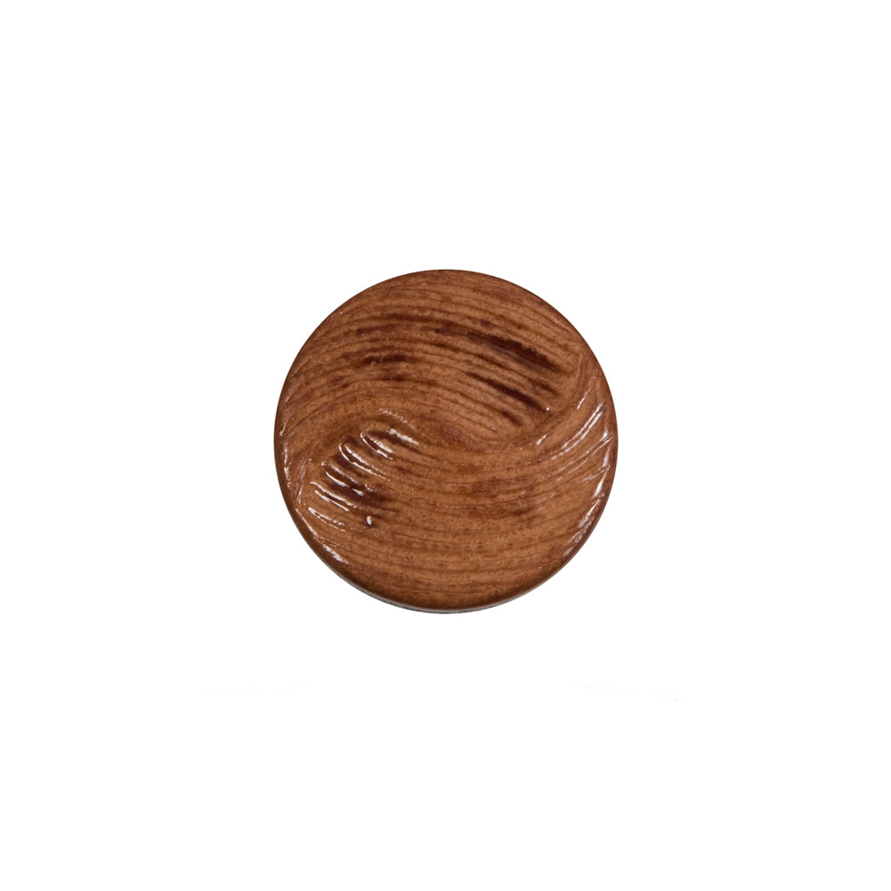 Natural Embossed Leather Shank Back Button - 24L/15mm Natural Embossed Leather Shank Back Button - 24L/15mm