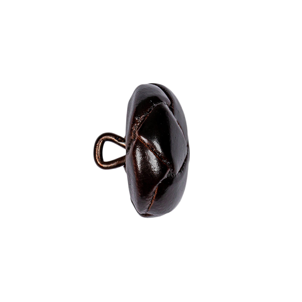 Antique Leather Button - 32L/20mm Folded Antique Leather Button - 32L/20mm Folded