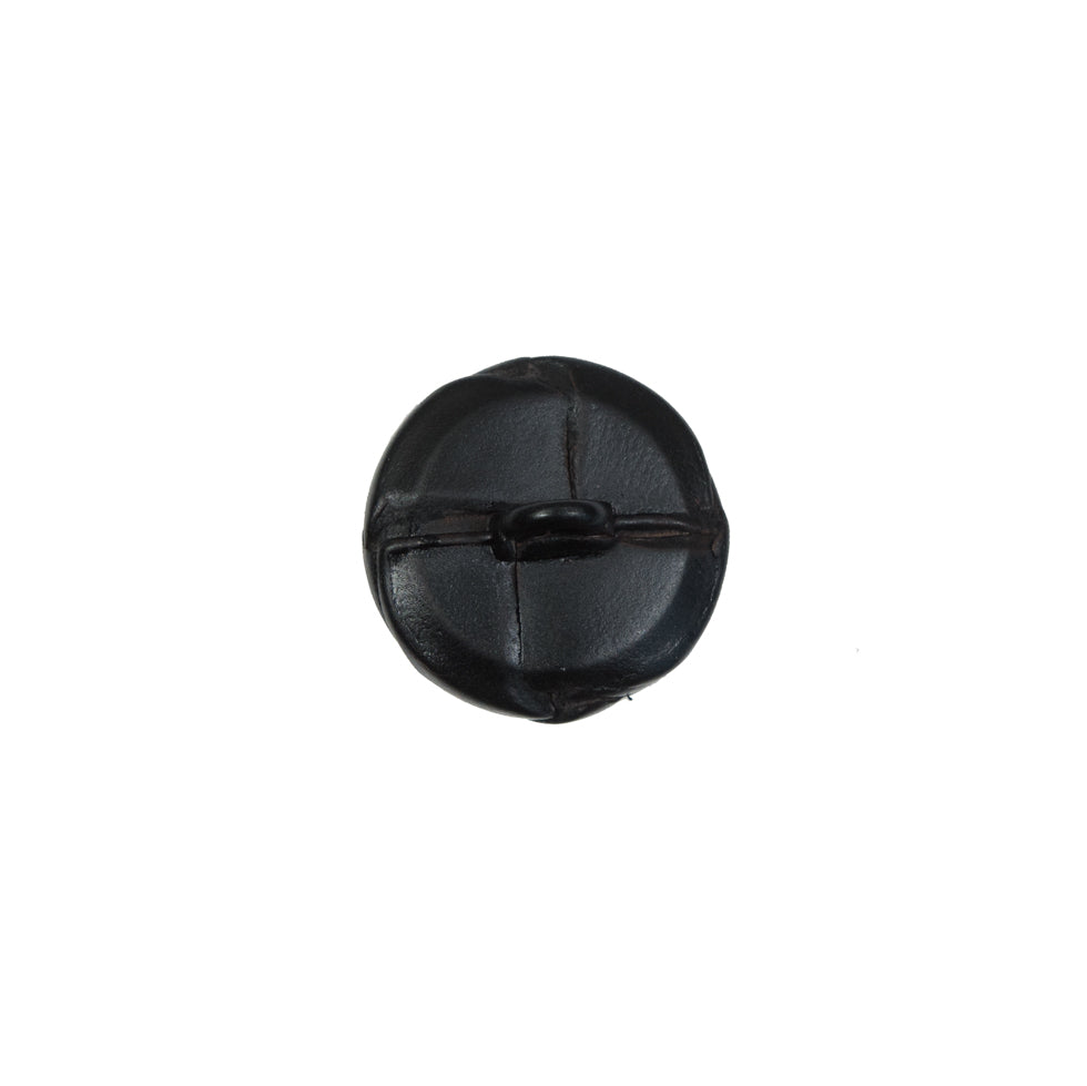 Black Leather Shank Back Button - 20L/12.5mm Detail Black Leather Shank Back Button - 20L/12.5mm Detail