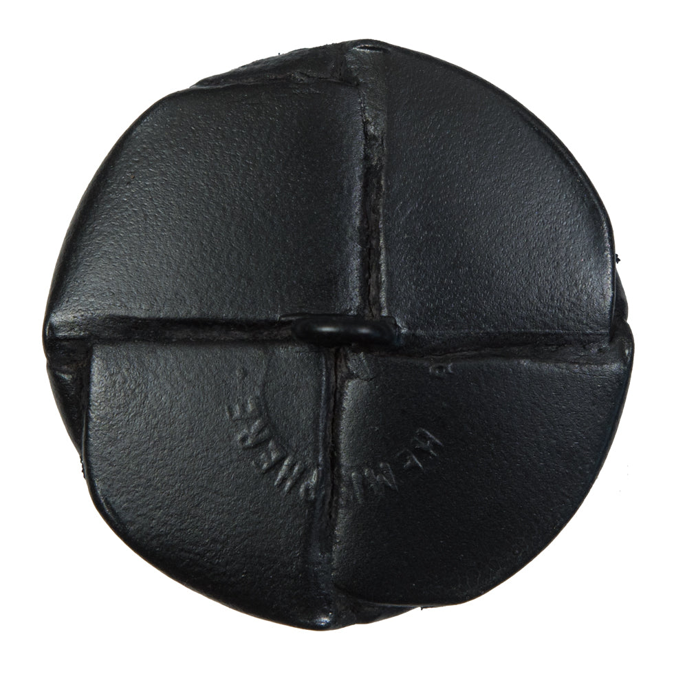 Black Leather Shank Back Button - 54L/34mm Detail Black Leather Shank Back Button - 54L/34mm Detail