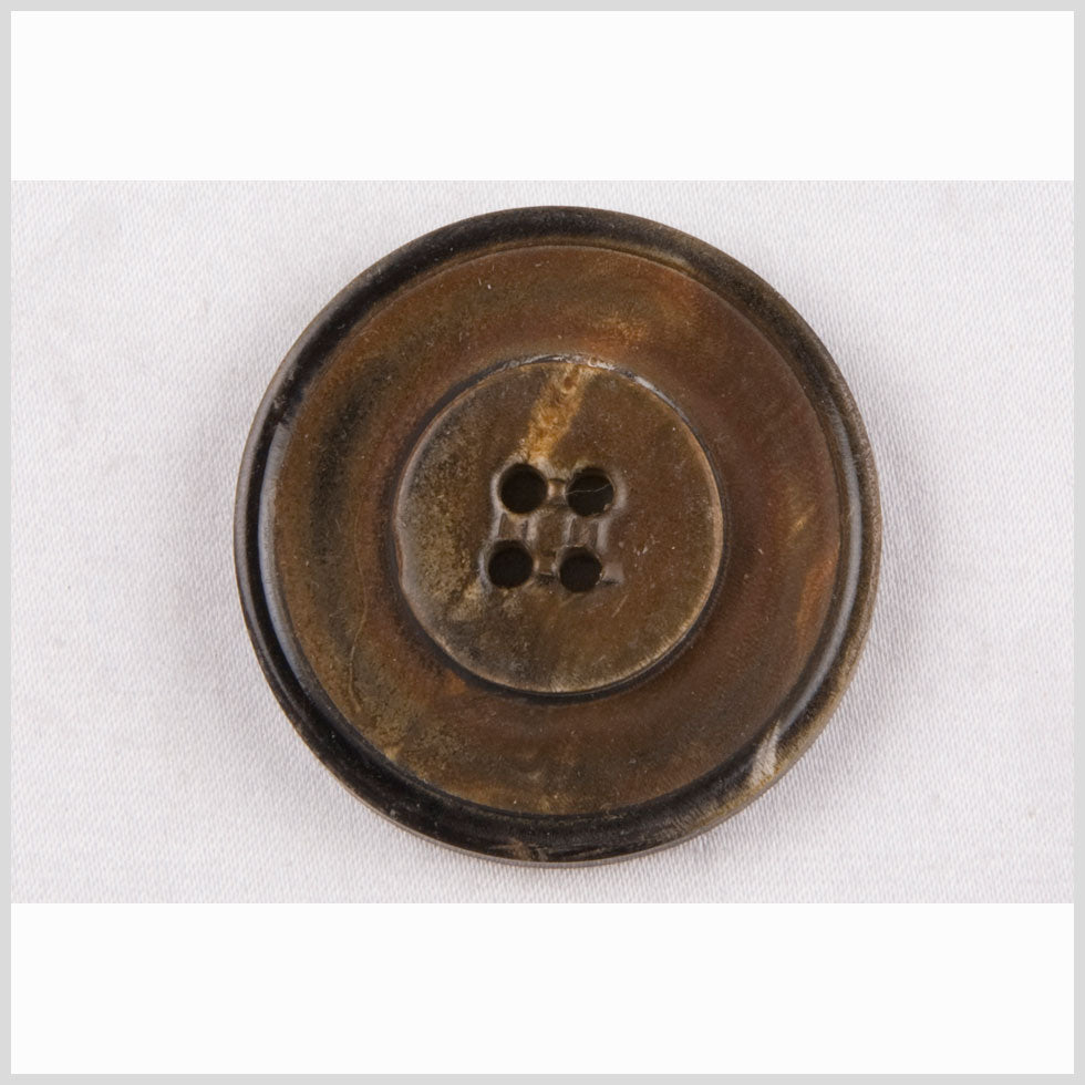Brown Horn Coat Button - 44L/28mm Brown Horn Coat Button - 44L/28mm
