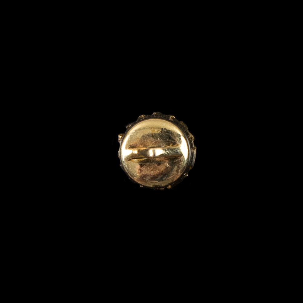 Crystal Rhinestone and Gold Metal Czech Button - 14L/9mm Detail