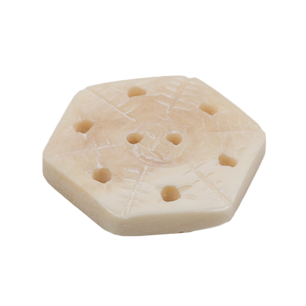 Natural Bone Hexagonal 2-Hole Button - 48L/30.5mm Folded Natural Bone Hexagonal 2-Hole Button - 48L/30.5mm Folded