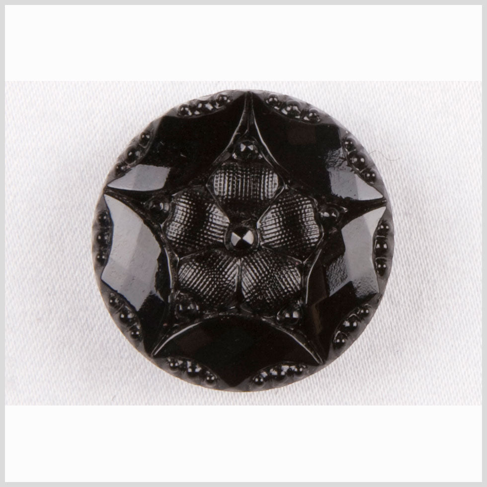 Black Glass Button - 22L/14mm Black Glass Button - 22L/14mm