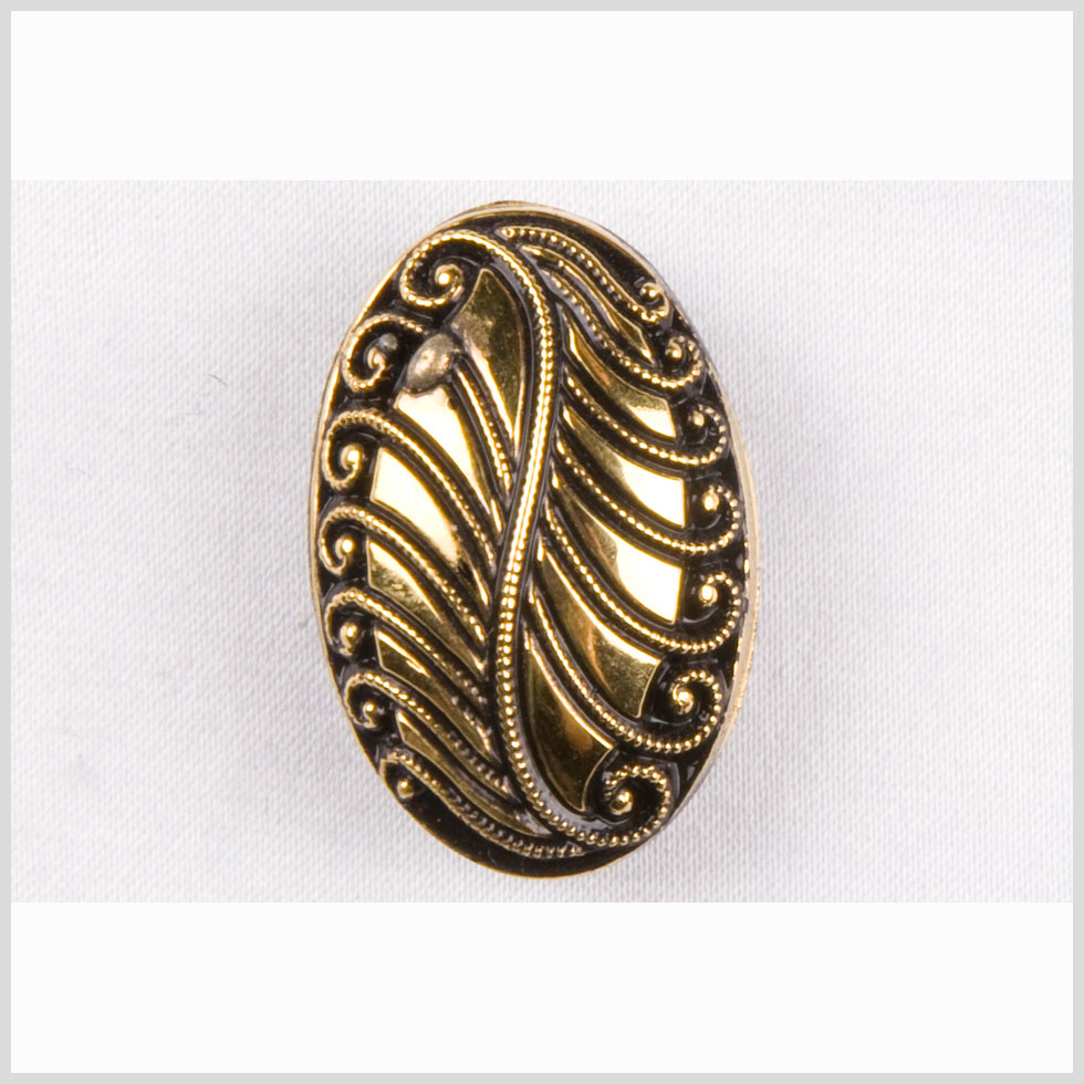 Black/Gold Glass Button - 24L/15mm Black/Gold Glass Button - 24L/15mm