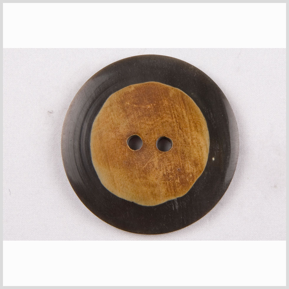 Black/Natural Horn Coat Button - 80L/50.8mm Black/Natural Horn Coat Button - 80L/50.8mm