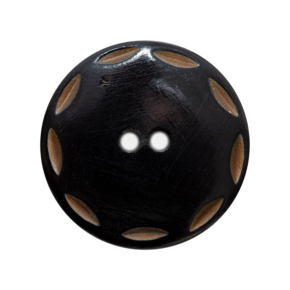 Black Horn Coat Button - 45L/29mm Black Horn Coat Button - 45L/29mm