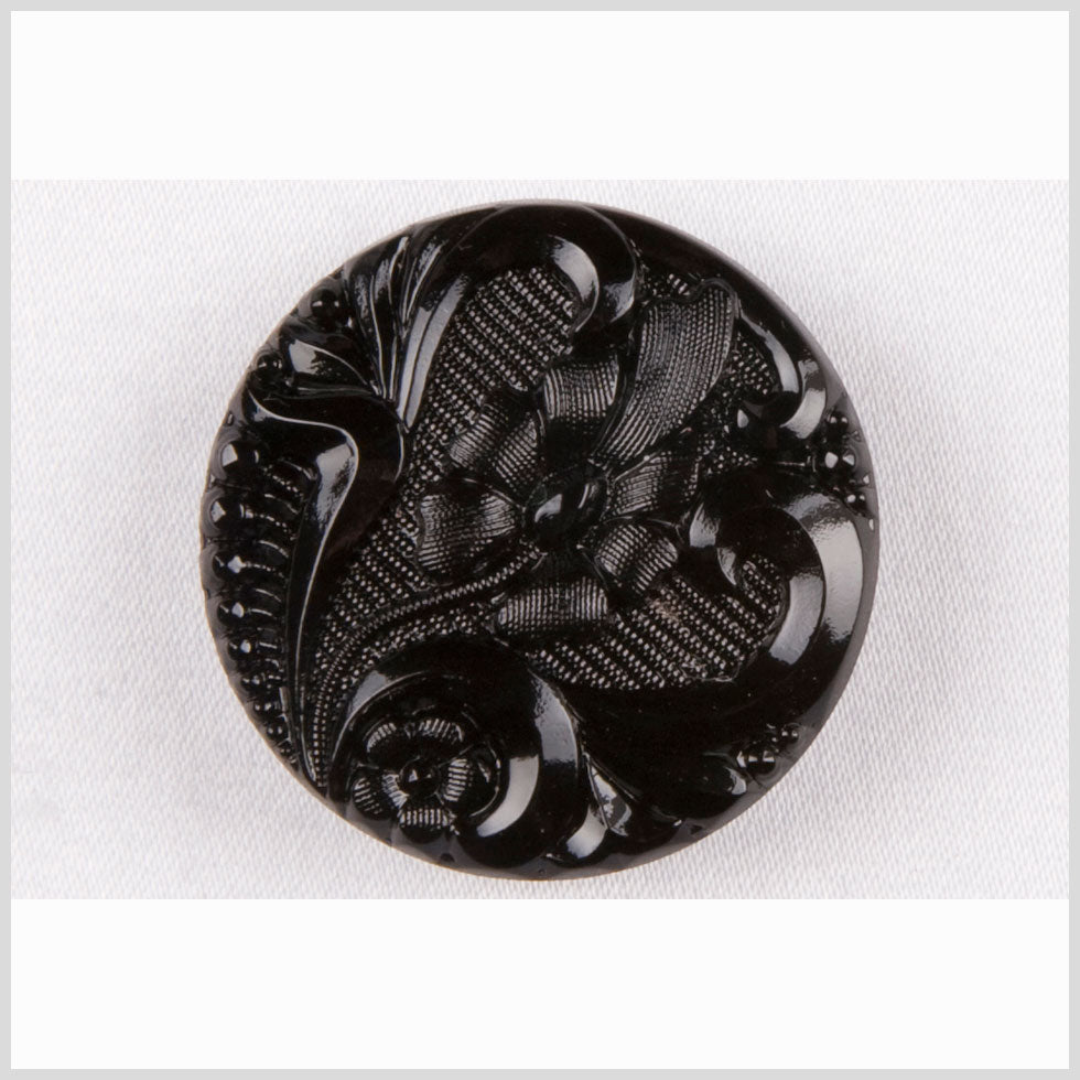 Black Glass Button - 44L/28mm