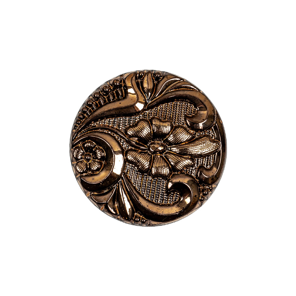 Old Gold Glass Button - 36L/23mm Old Gold Glass Button - 36L/23mm