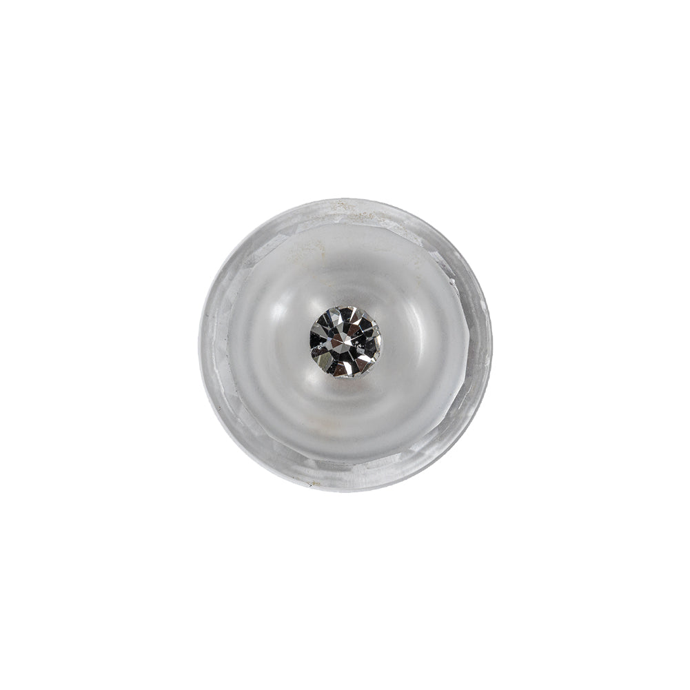 Crystal Half Matte Glass Button - 28L/18mm Crystal Half Matte Glass Button - 28L/18mm