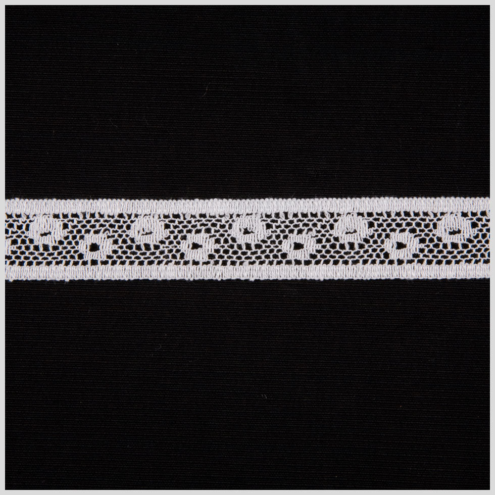 1/2" White Floral Fine Lace 1/2" White Floral Fine Lace