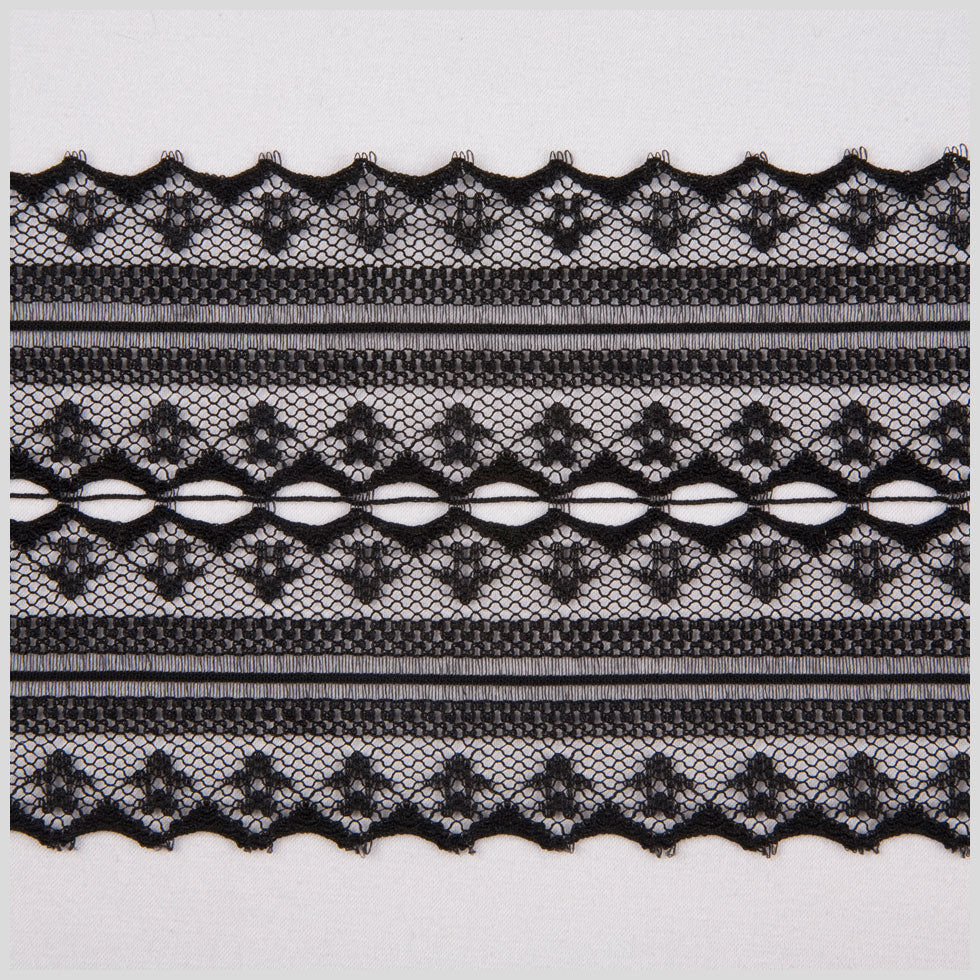 3.75" Black Sheer Lace 3.75" Black Sheer Lace