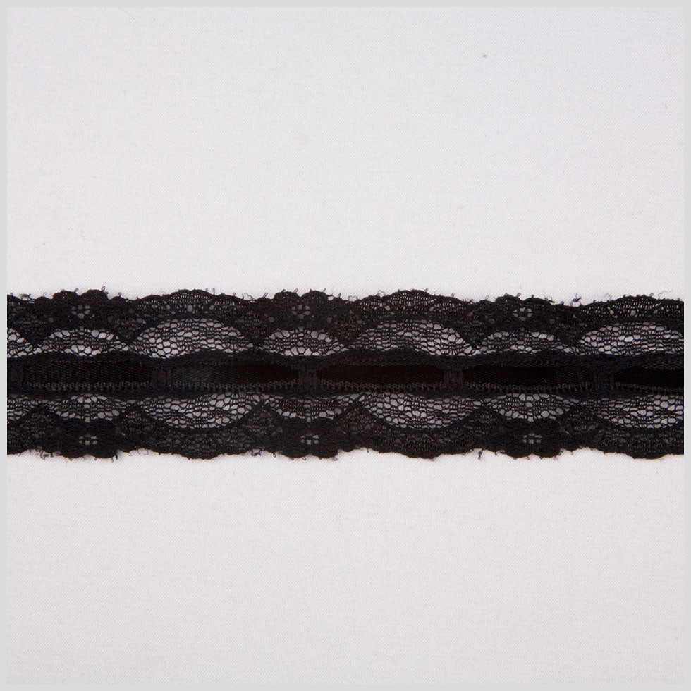 1" Black Raschel Lace 1" Black Raschel Lace