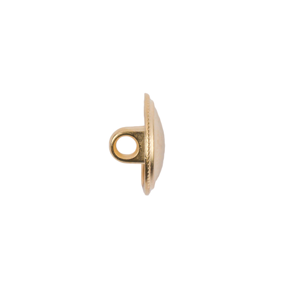 Matte Gold Brushed Metal Shank Back Button - 22L/14mm Folded Matte Gold Brushed Metal Shank Back Button - 22L/14mm Folded