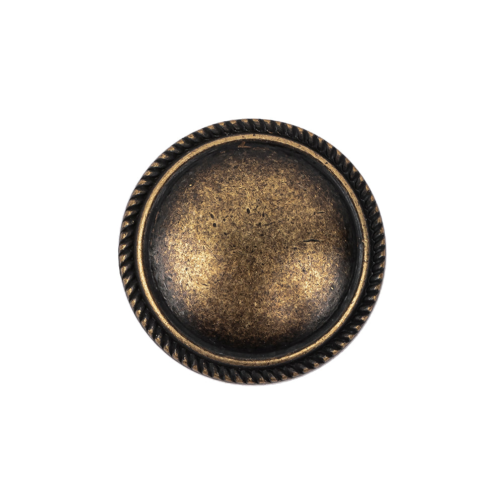 Old Brass Domed Metal Shank Back Button with Decorative Rim - 36L/23mm Old Brass Domed Metal Shank Back Button with Decorative Rim - 36L/23mm