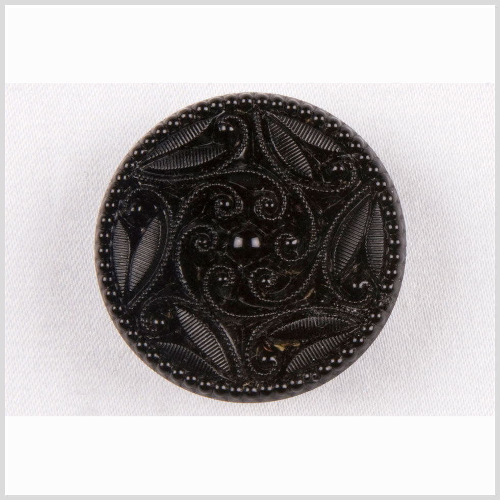 Black Glass Button - 40L/25.5mm Black Glass Button - 40L/25.5mm
