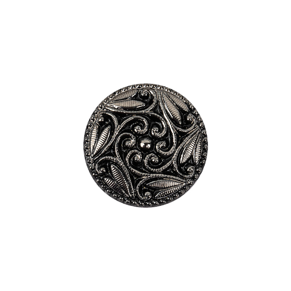 Black/Platinum Glass Button - 28L/18mm Black/Platinum Glass Button - 28L/18mm