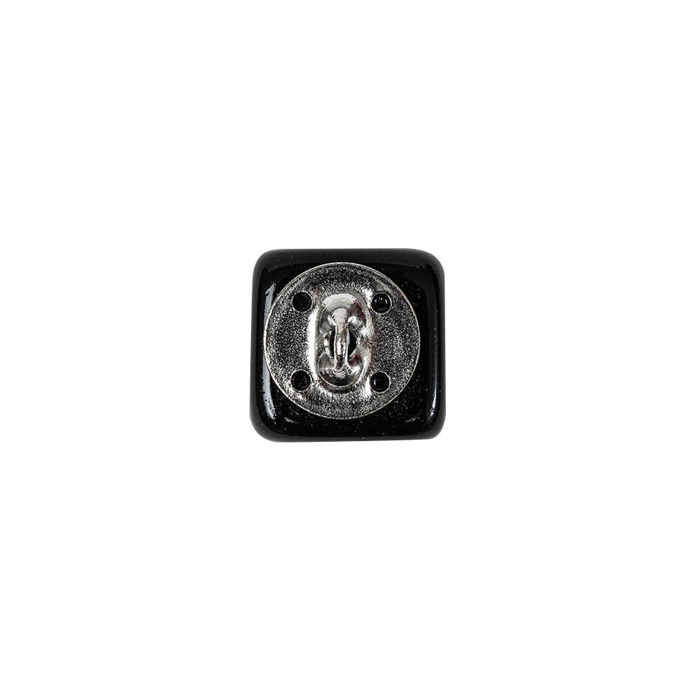 Black Glass Button - 22L/14mm Detail Black Glass Button - 22L/14mm Detail