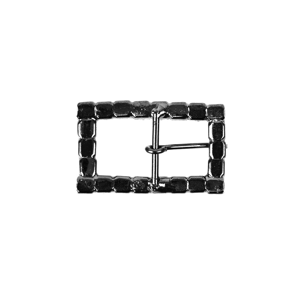 Swarovski Gunmetal Rectangular Rhinestone Buckle - 1" x 0.625" Detail Swarovski Gunmetal Rectangular Rhinestone Buckle - 1" x 0.625" Detail