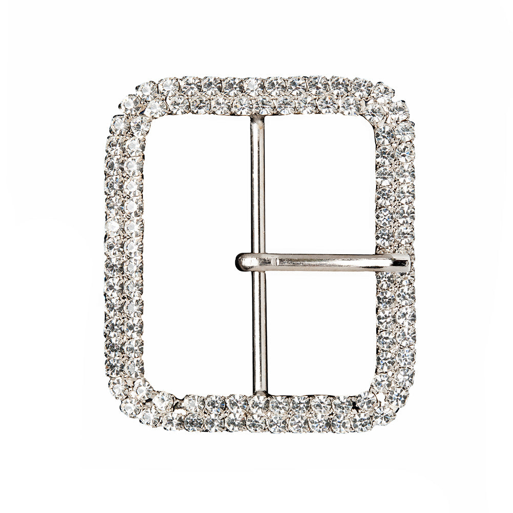 Swarovski Black Diamond and Gunmetal Rounded Rectangular Rhinestone Buckle - 2" x 2.375" Swarovski Black Diamond and Gunmetal Rounded Rectangular Rhinestone Buckle - 2" x 2.375"