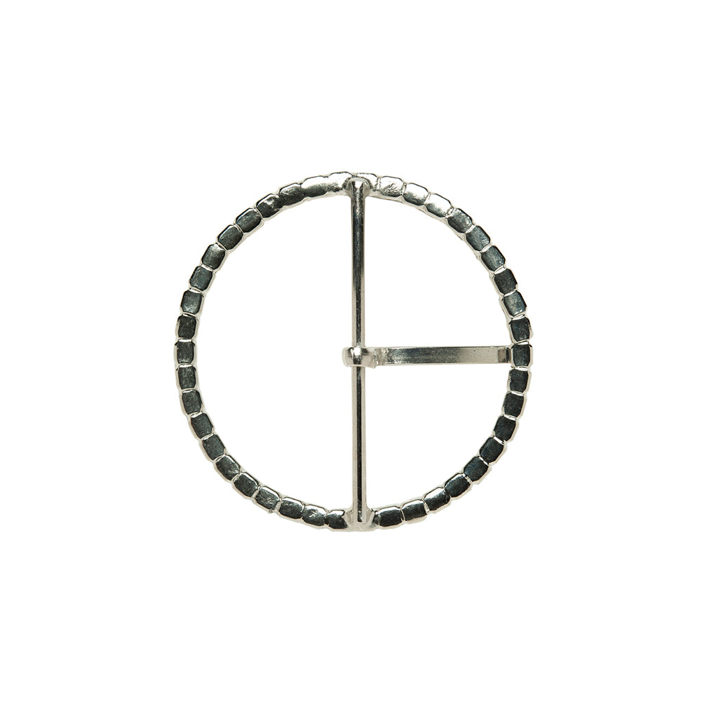 Swarovski Crystal and Silver Circular Rhinestone Buckle - 1.75" Folded Swarovski Crystal and Silver Circular Rhinestone Buckle - 1.75" Folded