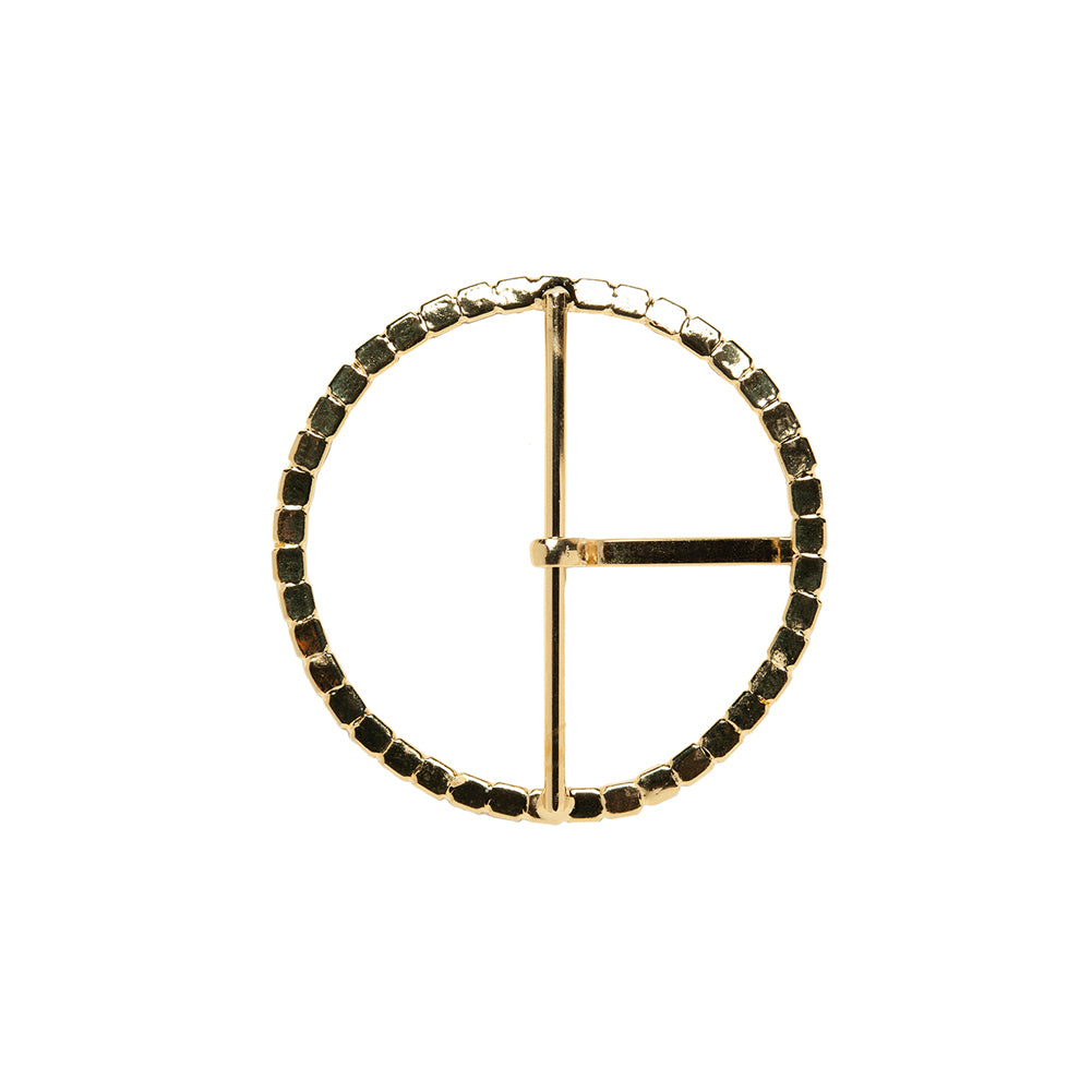 Swarovski Crystal and Gold Circular Rhinestone Buckle - 1.75" Swarovski Crystal and Gold Circular Rhinestone Buckle - 1.75"